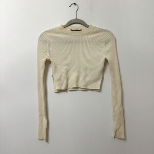 AllSaints Cropped off white sweater